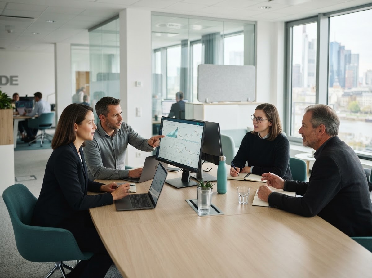 KronvantisFinance analyst reviewing model output on a workstation